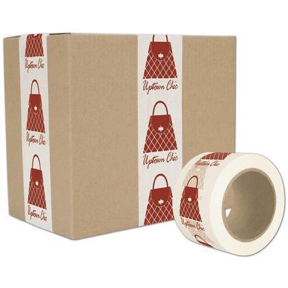 Custom Printed Tape, White, 3" X 110 Yds - Personalized & Branded