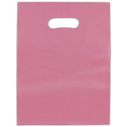 Frosted Colored Merchandise Bag, Cerise, 9 x 12"