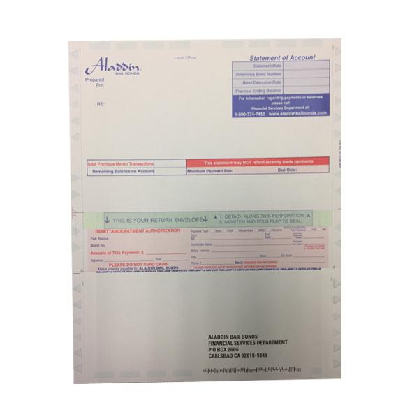 Custom Printed Pressure Seal Form Statement Of Accounts