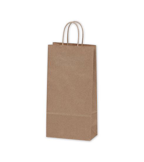 Kraft Paper Shoppers Double Wine Bags