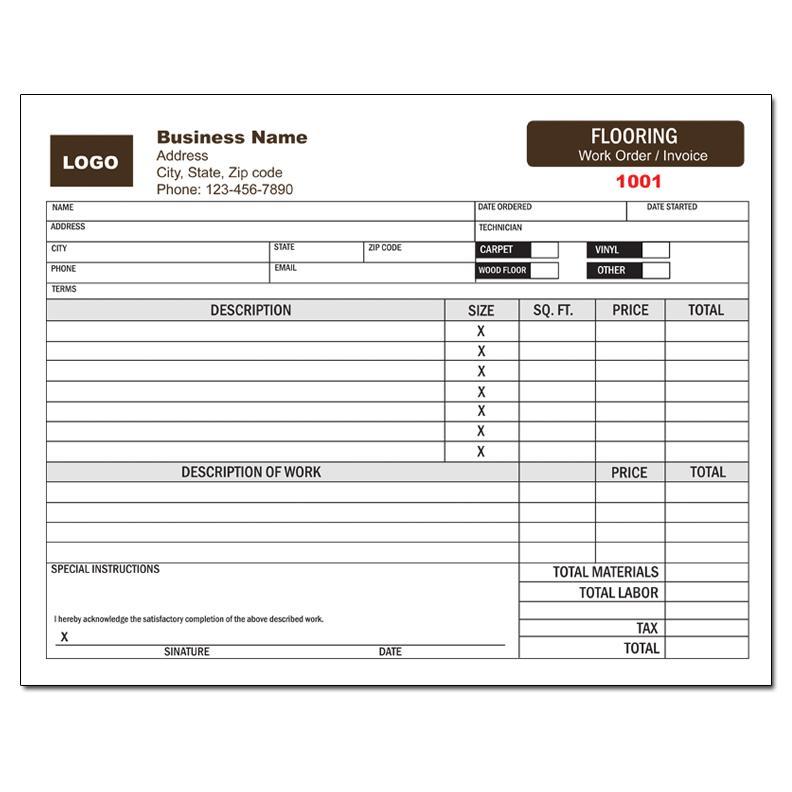 Flooring Invoice Form