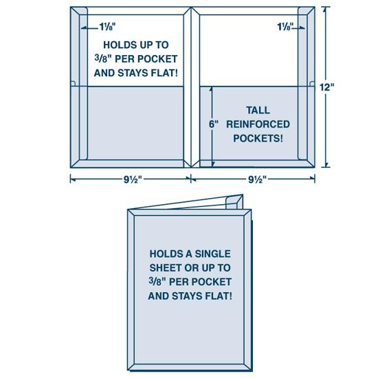 Tall Pocket Presentation Folder With Reinforced Edges And Two 6" Pockets