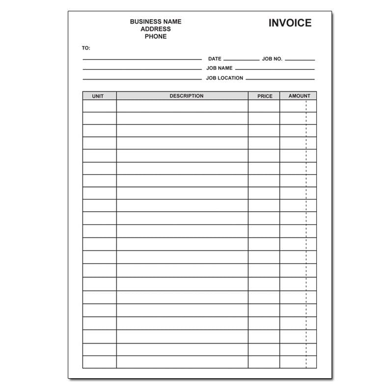 Carbonless Invoices from 2-part Carbonless Inkjet Paper