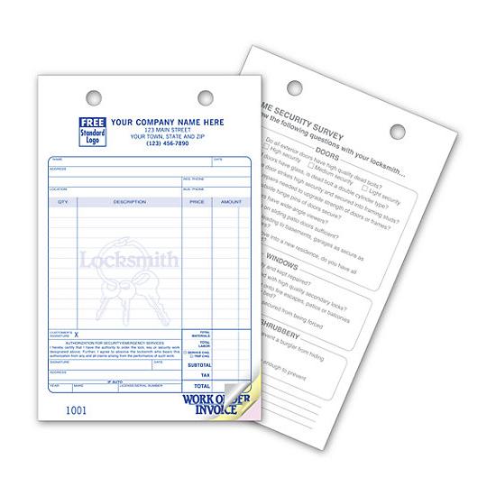 Locksmith Invoice Forms