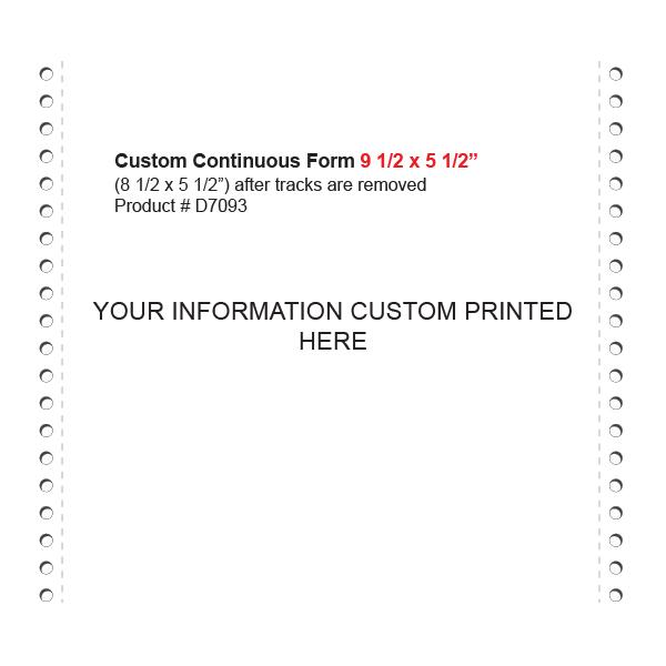 Custom Continuous Form 9 1/2 X 5 1/2"