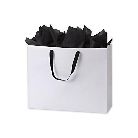 Wholesale Retail Bags - White Matte Laminated Euro Shoppers, 20 X 6 X 16"