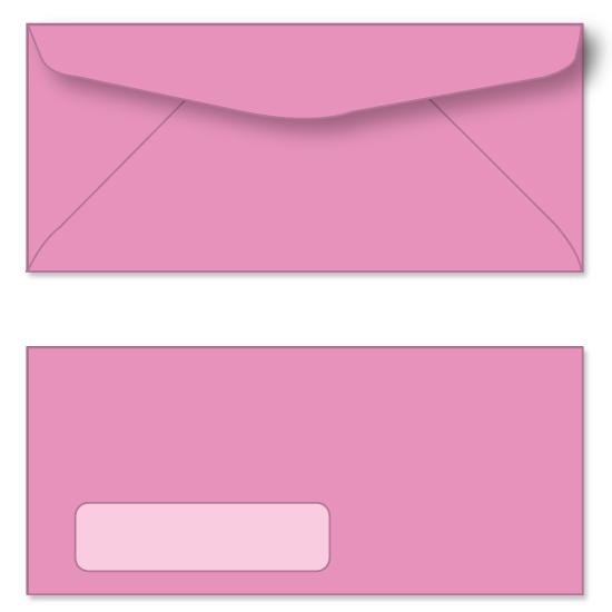 Pink Color #10 Envelope With Window - (4 1/8 x 9 1/2) Regular