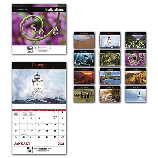 2021 Motivations Wall Calendar, Personalized, Custom Printed