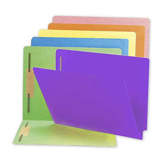 End Tab Folders, Colored, Full Cut, 20 Pt, Two Fastener