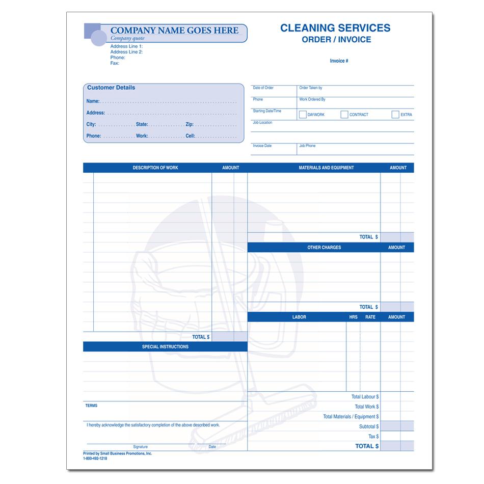 Janitorial Service & Cleaning Invoice Printing