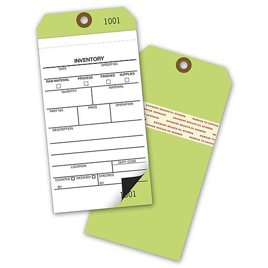 Adhesive Inventory Tags - Colored Paper