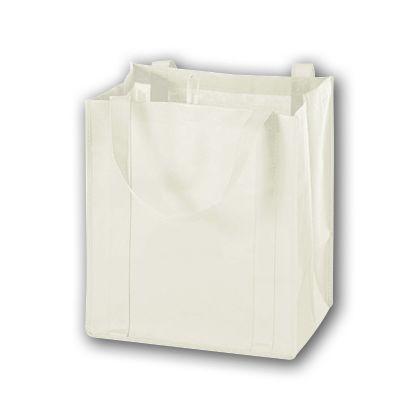 Unprinted Non-Woven Market Tote Bags, White, Medium