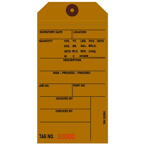 Brown Inventory Tags, Custom Printed
