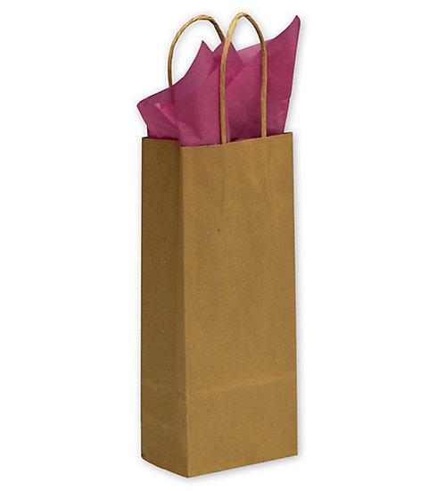 Kraft Paper Shoppers Wine Bags 