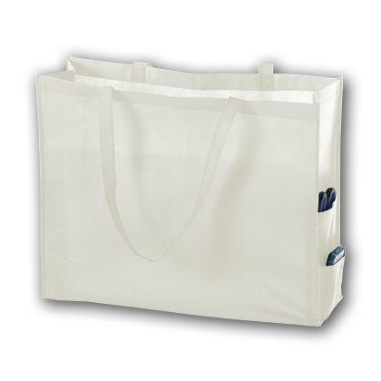Unprinted Non-Woven Tote Bags, White, Medium, 28"
