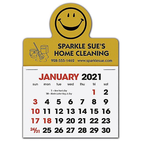 2021 Stick Up Calendar Smiley Face, Personalized And Custom Printed