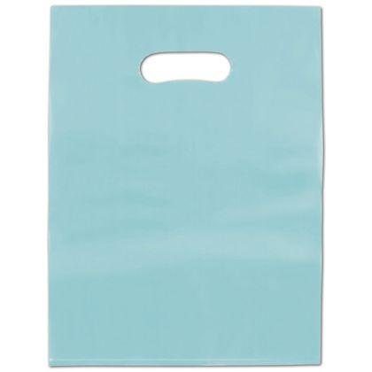 Frosted Colored Merchandise Bag, Turquoise, 9 x 12"