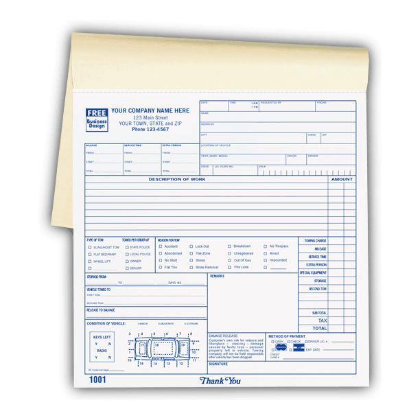 Towing Service Invoice - Booked