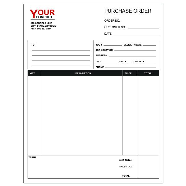 Blank Purchase Order Forms