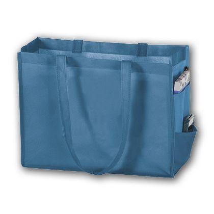 Unprinted Non-Woven Tote Bags, Cool Blue, Small, 28"