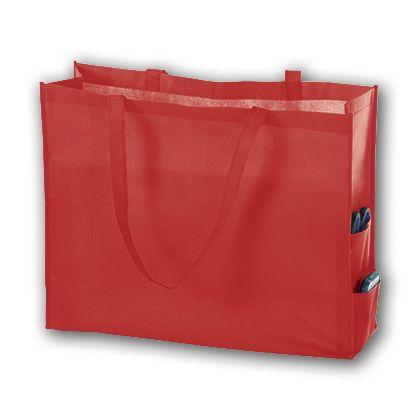 Unprinted Non-Woven Tote Bags, Red, Medium, 28"