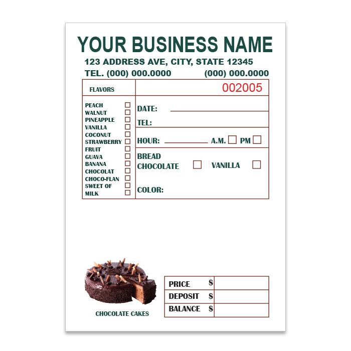 Custom Bakery Invoice