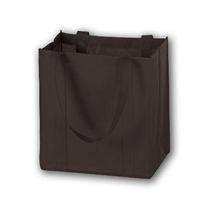 Unprinted Non-Woven Market Tote Bags, Chocolate, Small