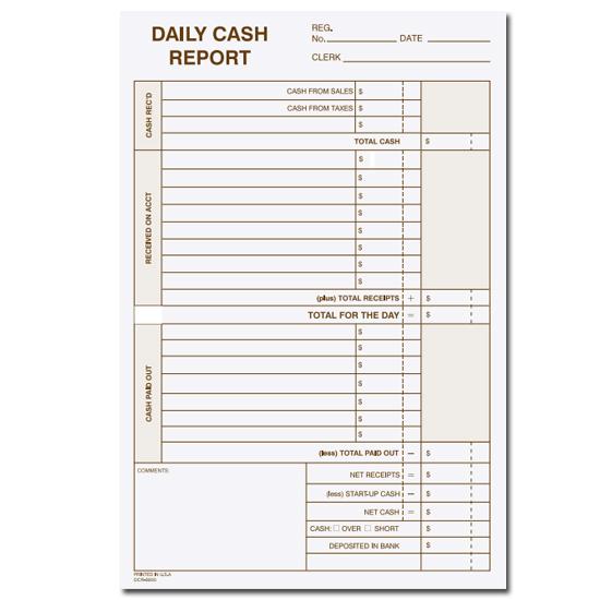 Daily Cash Report Envelope 6 x 9