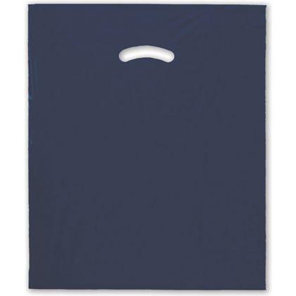 Blue Plastic Bags, Large 15 x 18" + 4" Bottom Gusset