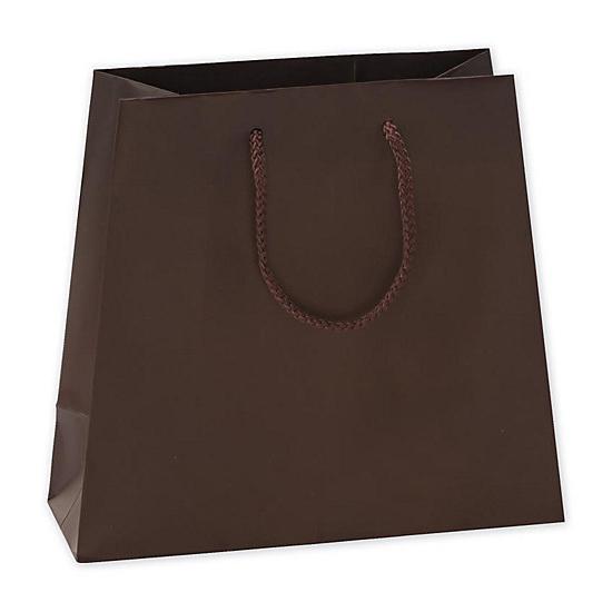 Retail Shopping Bags - Chocolate Matte Laminated Inverted Trapezoid Euro-Shoppers