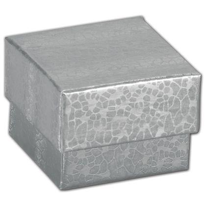 Silver Foil Cardboard Ring Box