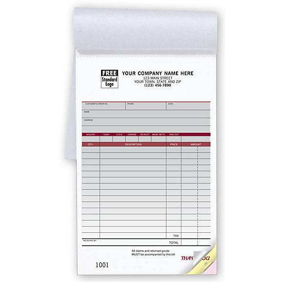 Personalized Business Receipt Books
