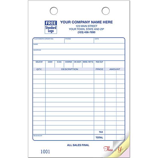 Multi-Purpose Sales Invoice Register Form with Special Wording