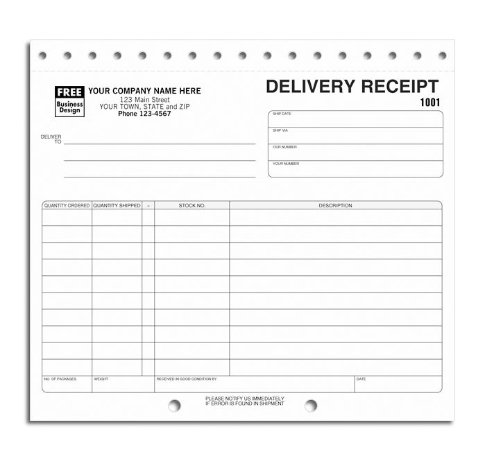 Delivery Receipts Sets, Personalized