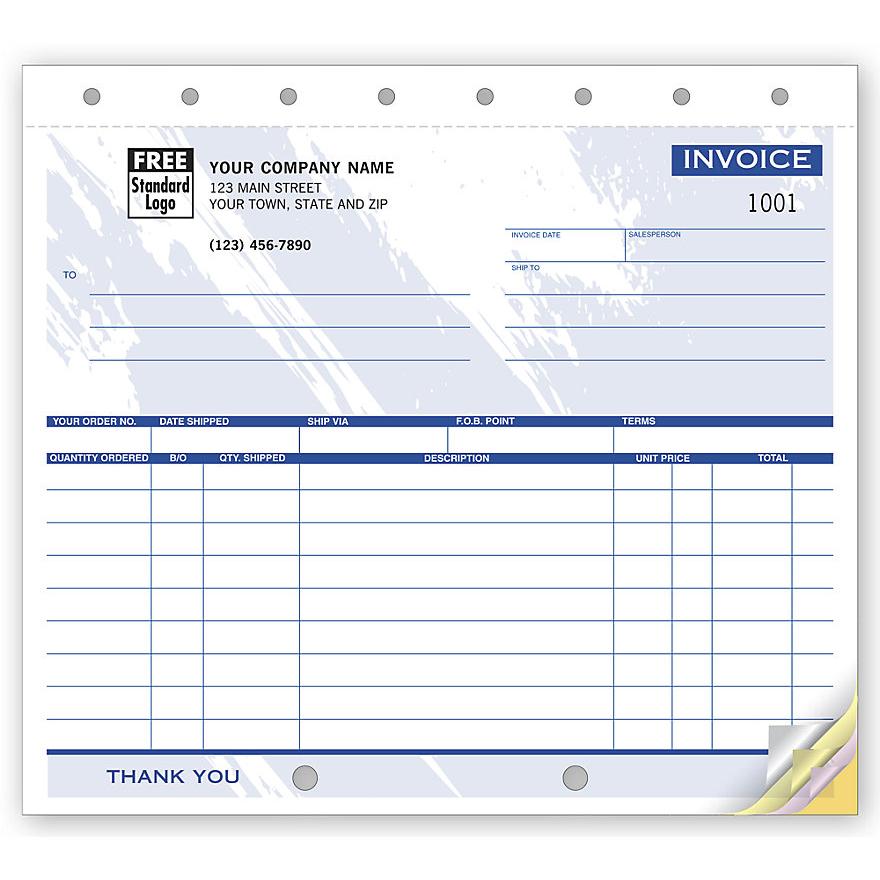 Small Shipping Invoice with Packing List, Carbonless, 4 Parts
