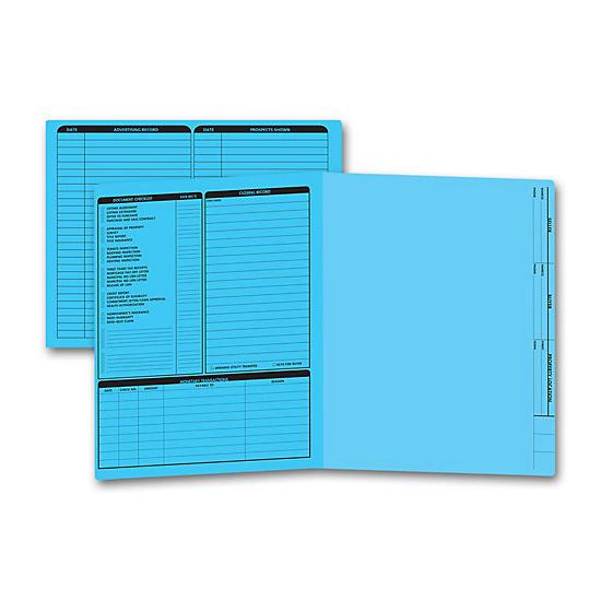 Real Estate Folder, Pre-Printed, Left Panel List, Letter Size, Closing Checklist, Blue, 11 3/4 x 9 5/8"