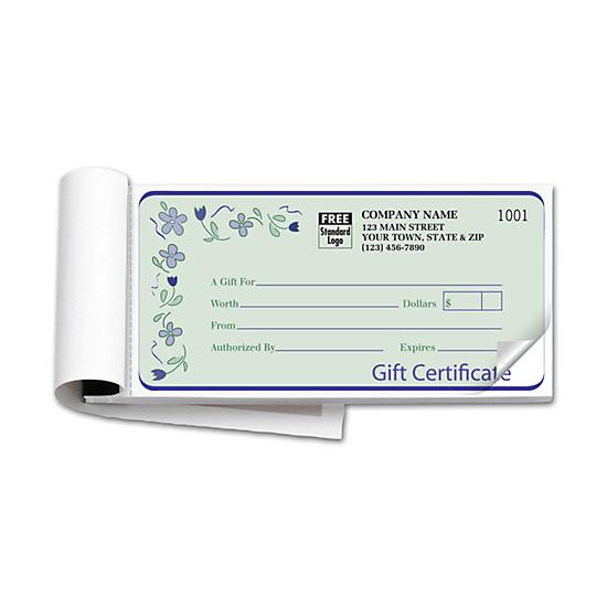 Go JDC  Custom Gift Certificate Booklet Carbonless Business Forms 7 x  358 2Part with Easy TearOut Pages