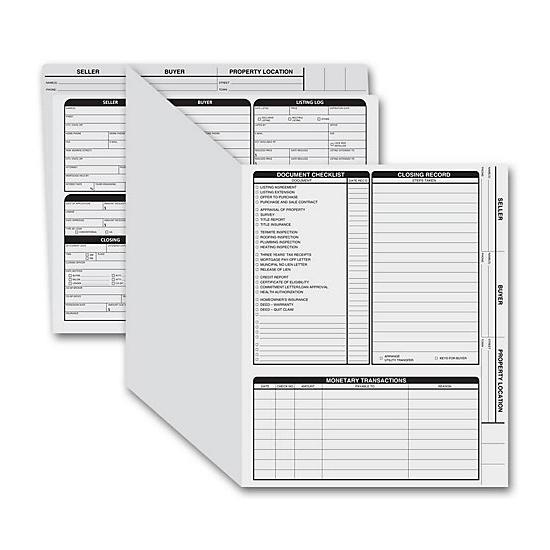 Real Estate Listing Folder, Pre-Printed, Right Panel List, Letter Size, Closing Checklist, Gray, 50
