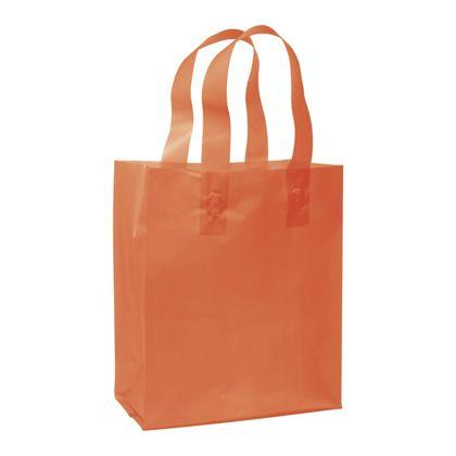 Color-Frosted, High-Density Shoppers Bags, Orange, Medium | DesignsnPrint