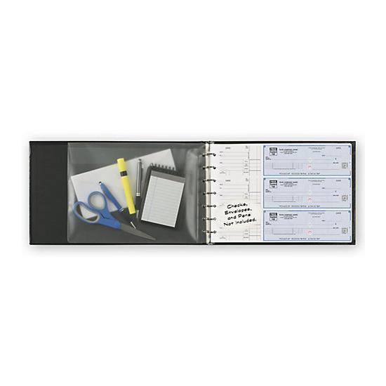 7 Ring Binder for Manual Checks with 3 Per Page, Vinyl, 14 x 10"