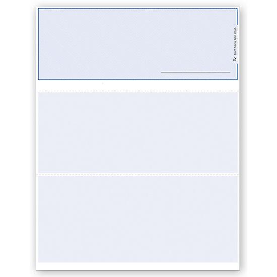Blank Check Paper Stock, Check On Top, Signature Line, Security Features