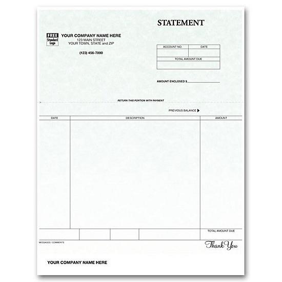 Billing Account Statement,  Laser, Parchment