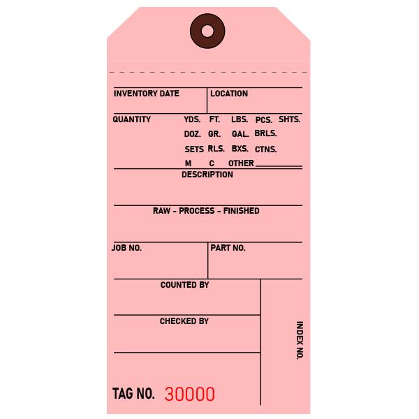 Pink Inventory Tags, Custom Printed