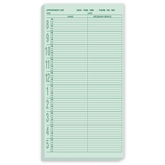 Appointment Sheets - 2 Column, 10 Minute Intervals