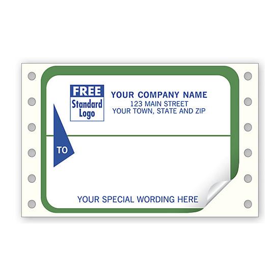 Continuous Shipping Label - White Green Border