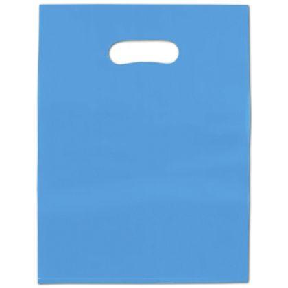 Frosted Colored Merchandise Bag, Blue, 12 x 15"