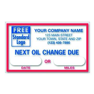 Oil Change Sticker, Personalized