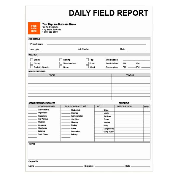 Construction Daily Field Report Form