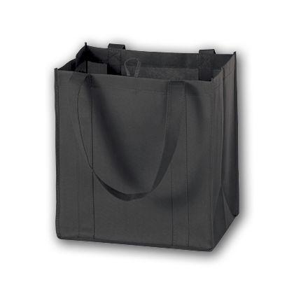 Unprinted Non-Woven Market Tote Bags, Black, Small