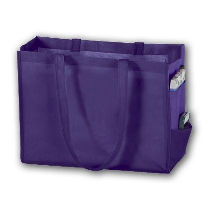 Unprinted Non-Woven Tote Bags, Purple, Small, 28"